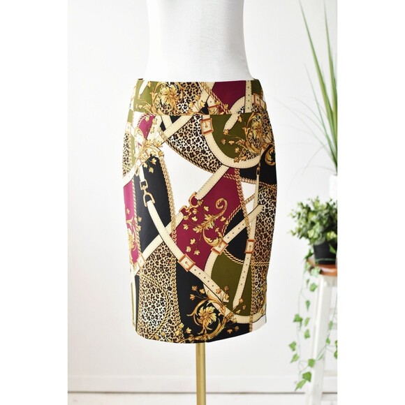 Soho Apparel Pencil Skirt Woman's M Bold Baroque Chain Maximalist Mob Wife - Picture 1 of 8
